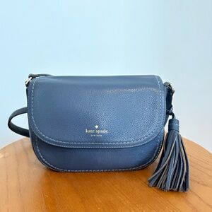 Kate Spade ♠️ Blue Crossbody Leather Bag with Tassel